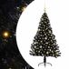 vidaXL - Kunststof - Voorverlichte - Kerstboom - met - 150 - LED - Zwart - 150 - cm - PVC