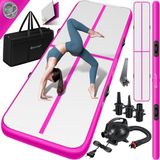 KESSER® Opblaasbare Gymnastiekmat Airtrack Fitnessmat Roze 600 x 100 x 10 cm