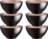Luminarc Kommetjes/soepkommen/schaaltjes voor dessert/ontbijt - 6x - Glas - D13 x 6 cm - zwart