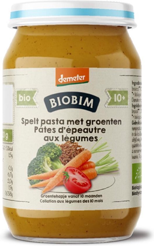 Biobim Maaltijd 10+ mnd Speltpasta met Groenten 250 gr