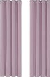 Deconovo Verduisteringsgordijn met ophangsysteem, breedte 140 cm, Roze, Polyester, 4 stuks