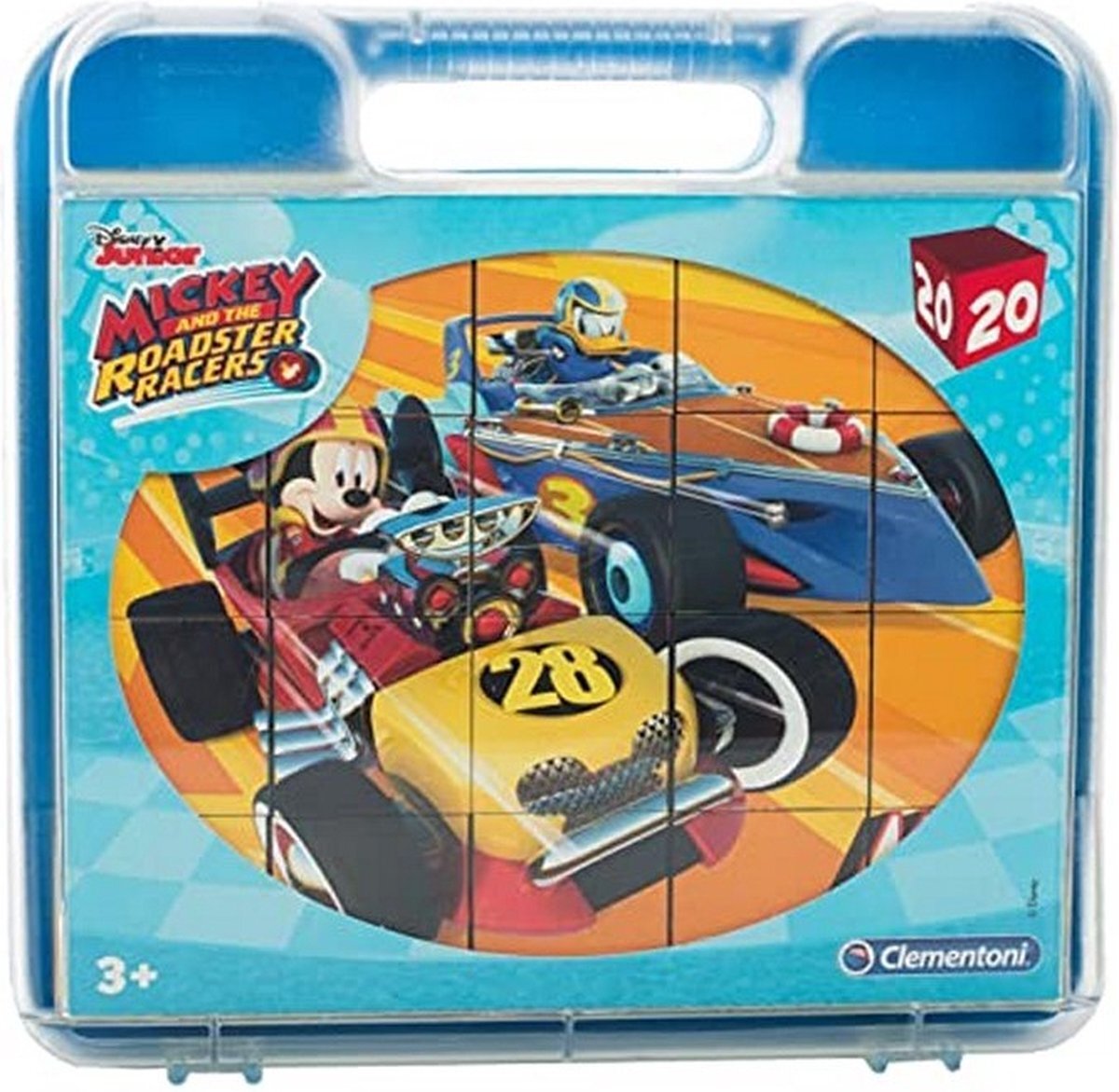 Clementoni Disney Mickey and the Roadster Racer Blokpuzzel / puzzel in koffer - 20 Delig 21X22CM