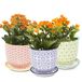 Chive 'Liberte' keramische plantenpotten - Set van 3 - karmozijnrood, groen en blauw