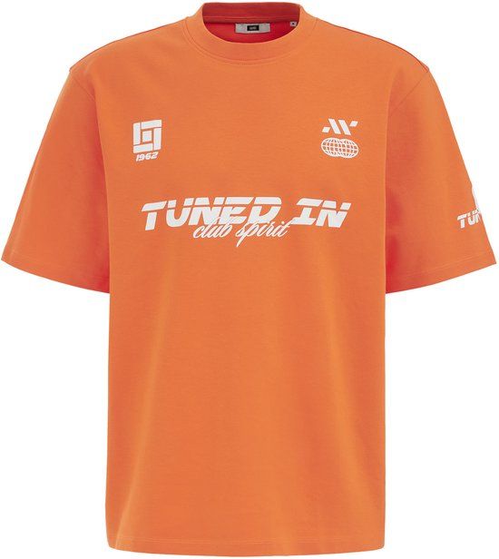 WE Fashion Heren heavyweight boxy fit T-shirt met print