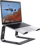 Geekoto Bol Laptopstandaard, notebookstandaard met ventilatie, universele PC Riser Ergonomische laptophouder aluminium voor laptops van 10-16 inch zoals MacBook Pro/Air, HP, Dell, Lenovo, Huawei, zwart