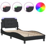 VidaXL Bedframe met LED zonder matras "Zadar" zwart 80x200 cm
