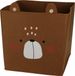 Merkloos Opbergmand/kastmand vilt kinderkamer - dieren thema beer - 32 x 32 x 32 cm - Donkerbruin