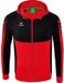 Erima Six Wings Trainingsjack Met Capuchon Heren - Zwart / Rood | Maat: XL