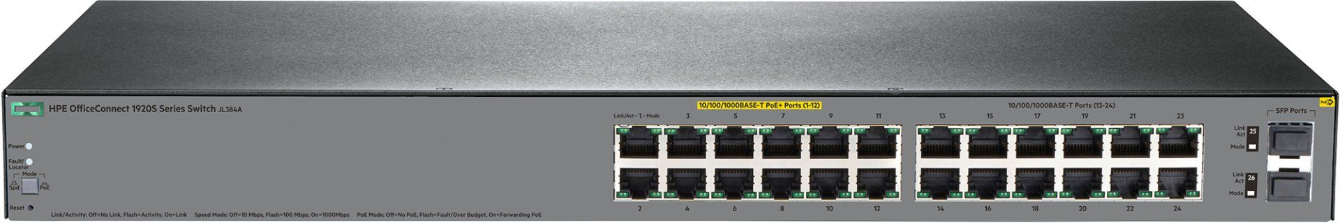 HP OfficeConnect 1920S 24G 2SFP PoE+ 185W Switch