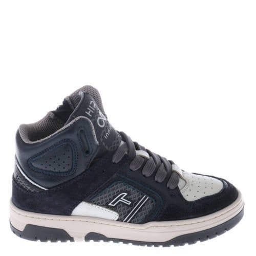Hip leren sneakers donkerblauw