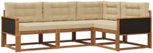 vidaXL - Acacia Hout Loungeset - Hoek Loungeset - 4-zits - Natuurlijk en Beige
