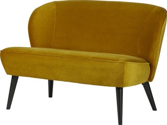 WOOOD Sara Velvet Bench - Ochre - 110x73x72 cm
