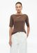s.Oliver Vrouwen T-shirt Mokkabruin Viscose Korte Mouw Ronde Hals Aansluitend Extra Kort