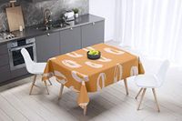 Bonamaison Tafelkleed, Anti-Mold, Sneldrogend, Waterdicht, 100% Polyester Tafellaken, Oranje, gebroken wit, 140 x 140 Cm