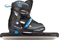 Nijdam Norenschaats Junior Verstelbaar - Semi-Softboot - Zwart/Zilver/Blauw - Maat 30-33