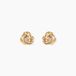 Iwaki Boucles d'oreilles puces plaqué or jaune oxyde de zirconium