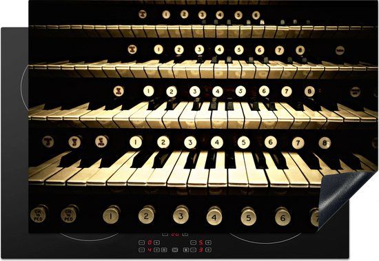 KitchenYeah® Inductie beschermer 77x51 cm - Toetsen van een orgel - Inductie beschermer