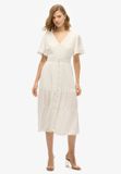 Superdry Ibiza midi-jurk met korte mouwen voor dames in off white