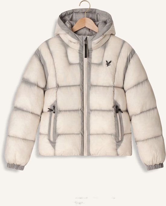 Lyle & Scott Translucent Parka Jacket Jassen Jongens - Winterjas - Ecru - Maat 140/146