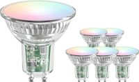 Ledvion - 6X Smart RGB+CCT GU10 LED Spot - 4,9W - 345L - Dimbaar - Wifi-Alexa & Google Home