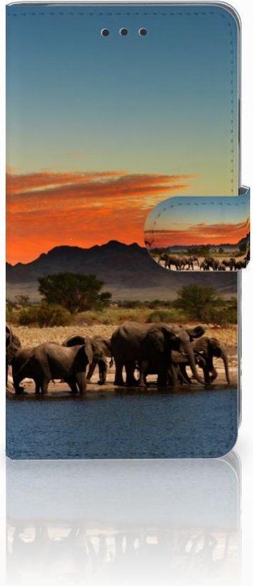 B2Ctelecom iPhone Xs Max Book Case - Olifanten - Kunstleer/TPU