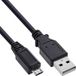 InLine Micro-USB 2.0-kabel USB-A naar Micro-B, datakabel, 1 m