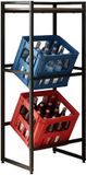 Merkloos Relaxdays Krattenrek - voor 2 kratten - 117x47x32 cm - bruin-zwart