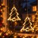 2 éclairages de fenêtre LED avec ventouse, guirlande lumineuse de fenêtre suspendue pour intérieur, éclairage de Noël, décoration de fenêtre, à piles, décoration de sapin de Noël