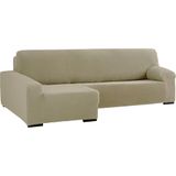ECOMMERC3 Bielastische bankovertrek voor chaise longue, voor lang hoekdeel links, bankovertrek voor chaise longue, kleur linnen, aanpasbaar aan alle modellen, bankovertrek aanpasbaar met schuim