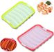 Dailygoods - Moule à hot-dog en silicone - 2 pièces - 6 cavités - Avec couvercle - Vert/Rose