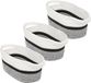 5five 3x Stuks decoratie opbergmand met hengsels 7 liter grijs/zwart/wit 31 x 15 x 15 cm van polyester
