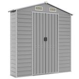 VidaXL Tuinschuur 191x130x198 cm Gegalvaniseerd Staal Lichtgrijs