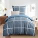 TRANKIELO® - Ensemble de literie 155 x 220 cm - Microfibre - Bleu denim - Respirant et sans repassage