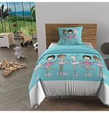 Soleil d'ocre Dekbedovertrekset 140 x 200 cm, ballerina's, blauw, 100% katoen, 57 draden/cm²