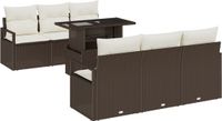 vidaXL Tuinbank - Set - 7 - st - Bruin - Poly - rattan