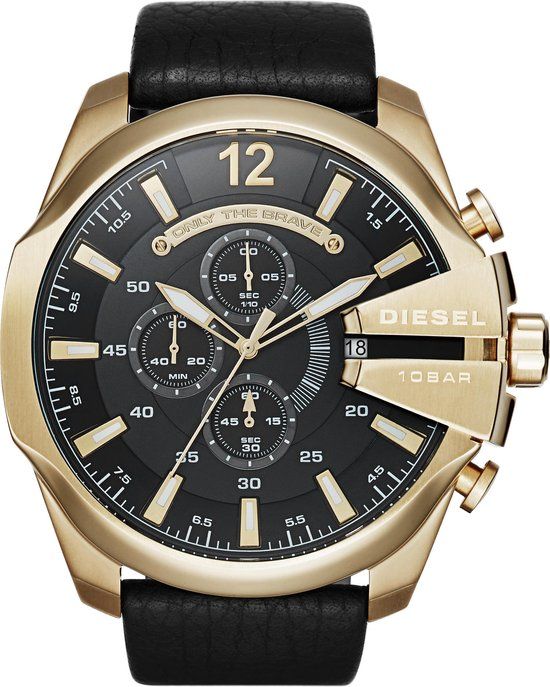 Diesel Mega Chief DZ4344 Herenhorloge 51 mm - Goudkleurig