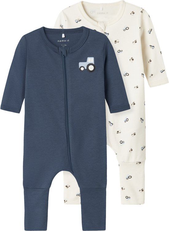 NAME IT NBMNIGHTSUIT 2P ZIP FF JET TRACTOR NOOS Jongens Pyjama - Jet Stream