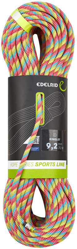 Edelrid Edelrid Kinglet Touw 9,2 mm x 70 m, bont/geel  2023 Klimtouwen