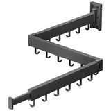 ZdwCyl Droogrek voor kleding, wasdroogrek wandmontage, ruimtebesparend kledingrek, intrekbaar, inklapbaar (Tri-Fold), voor balkon, wasserij, badkamer, donkergrijze kleur, 3z-g02