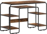 vidaXL Bureau met opbergruimte Chêne fumé 113,5 x 52 x 75,5 cm