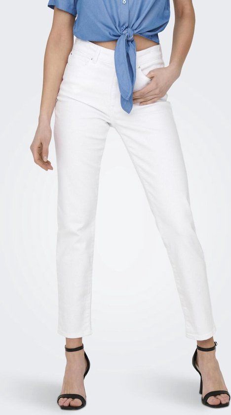 Only Jeans Onlemily Stretch High Waist Straight Ankle Denim - White - Women's W29/L34