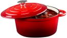 alpina Braadpan Gietijzer met Deksel - Bakpan ⌀ 24 cm - Alle Warmtebronnen - Rood