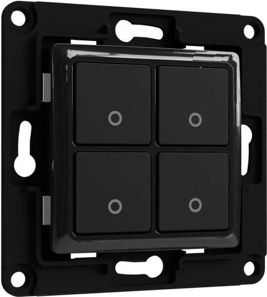 Shelly Wall Switch 4 bl Wandtoets - Zwart