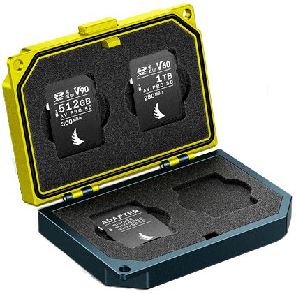 Angelbird Media Tank - SD Card Case - 4 Cards - Aluminum - Black/Yellow