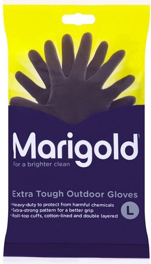 Huishoudhandschoen Marigold Outdoor zwart large - 6 stuks