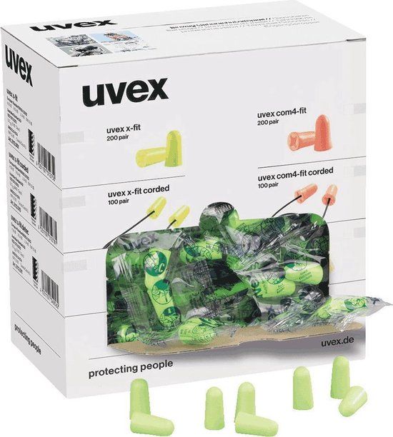 Uvex X-Fit Oordopjes - 200 paar - Groen - SNR 37 dB - Foam