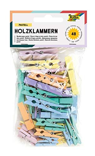Folia 2289 Houten knijpers - Pastel - 48 stuks