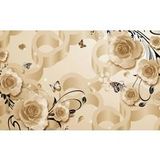 Papier peint panoramique fleurs papillons 3D 390 cm x 244 cm