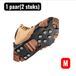 BIS-TECHNICS 1 paire (2 pièces) - Crampons - Griffes à glace - 10 pointes antidérapantes pour la neige - Crampons de glace réglables pour chaussures et bottes - Crampons antidérapants universels pour la glace - Convient pour la randonnée, l'alpinisme et les chaussures de ski - Noir - Taille M