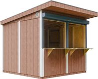 Timbela M950-REDWOOD RED - LP SmartSide Marktkraam met toonbank - 5,9 m² - 305x248xH240 cm - Tuinbar, buitenkiosk met verf